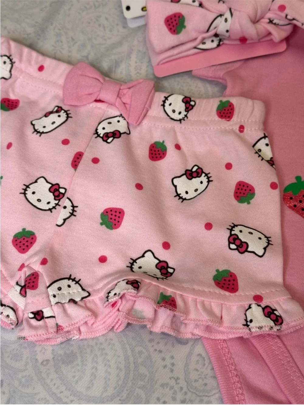 Hello Kitty Strawberry Infant Shorts Set with Headband